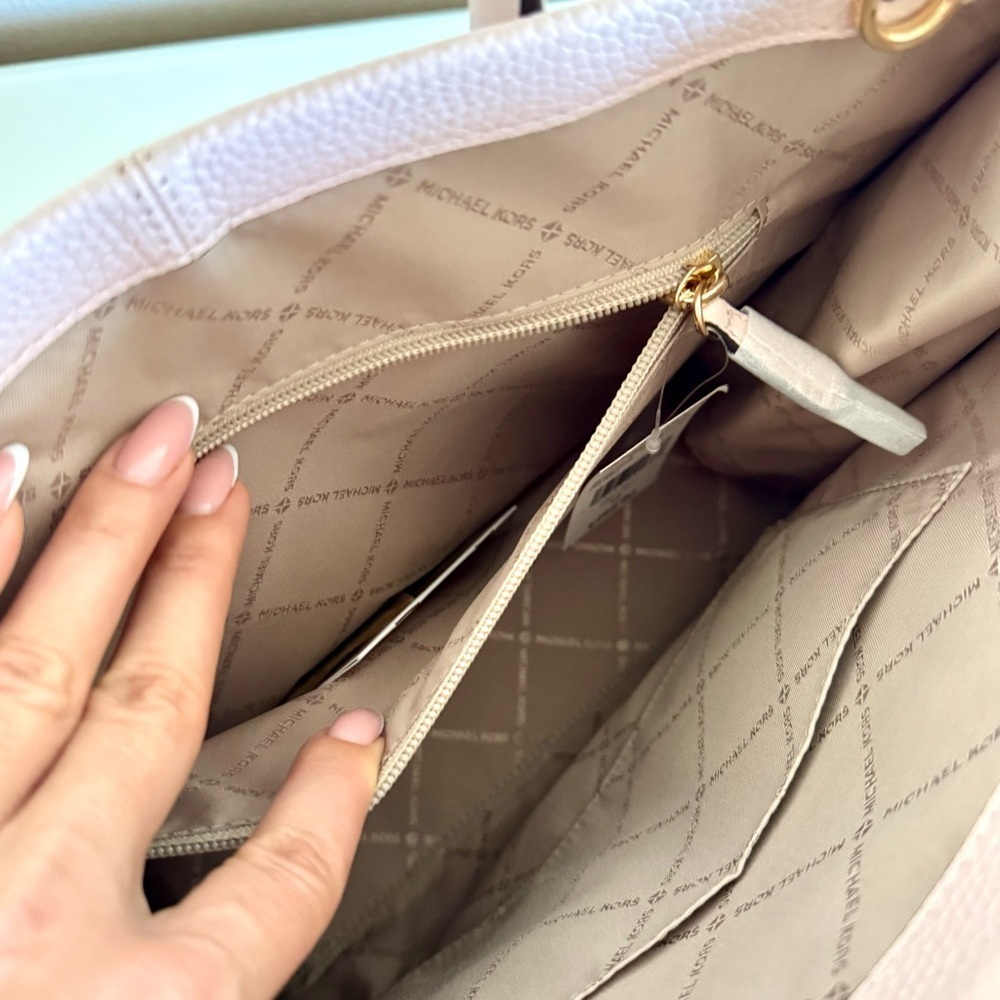 NWT! MICHAEL KORS MIRELLA MEDIUM TOTE LEATHER BAG PINK - Picture 5 of 15
